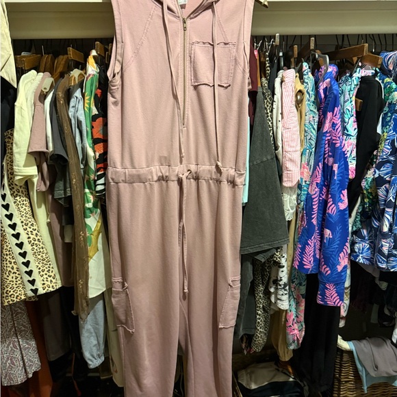 Pants - Pink Sleeveless Jumpsuit